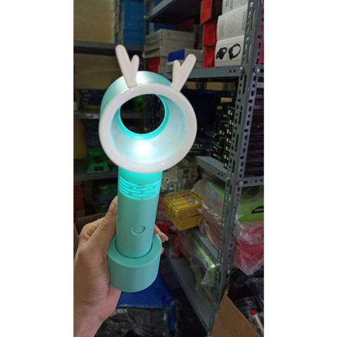 Quạt Mini Cẩm Tay Không Cánh An Toàn - Quạt Sạc USB Du Lịch Thời Trang với Đèn LED - Quà Tặng Tiện Ích cho Mọi Người
