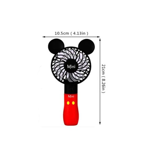 Quạt Cầm Tay Mini Mickey Minnie Dễ Thương - Quạt USB Sạc Lại Với Đèn LED, 3 Chế Độ Gió, Tiện Dụng Cho Ngày Hè
