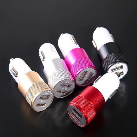 Tẩu Sạc Ô Tô 12-24V 2 Cổng USB Nhanh Chóng - Chất Liệu Hợp Kim Nhôm Bền Bỉ, Tương Thích Tất Cả Thiết Bị Công Nghệ