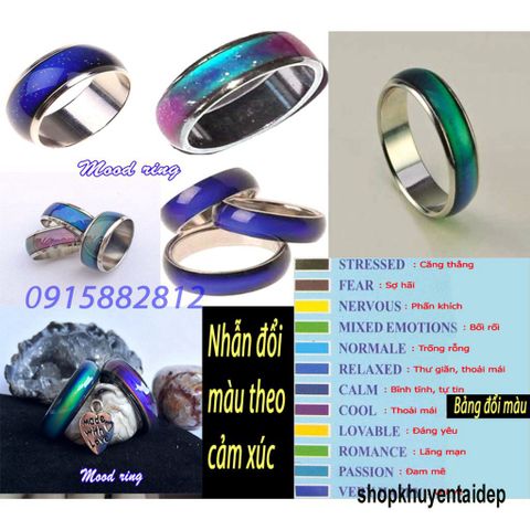Nhẫn Thay Đổi Màu Theo Cảm Xúc Dành Cho Nam Nữ - Trang Sức Hợp Kim Phong Cách Sống Độc Đáo, Kích Thước 16-20mm