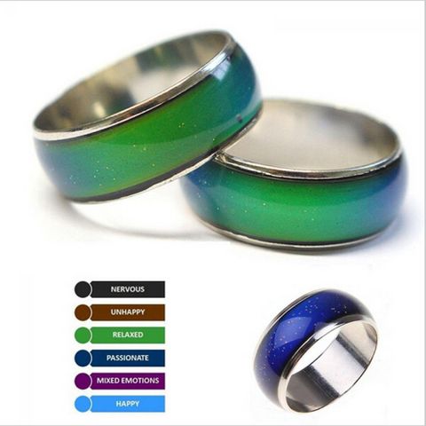Nhẫn Thay Đổi Màu Theo Cảm Xúc Dành Cho Nam Nữ - Trang Sức Hợp Kim Phong Cách Sống Độc Đáo, Kích Thước 16-20mm