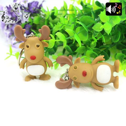 Móc Khóa Tuần Lộc Giáng Sinh Phát Sáng LED Có Âm Thanh - Phụ Kiện Thời Trang Độc Đáo Để Tiệc Tùng và Quà Tặng Fandom