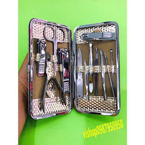 Bộ cắt móng tay 12 chi tiết vàng cao cấp - Bộ dụng cụ chăm sóc cá nhân gọn nhẹ, sang trọng, quà tặng ý nghĩa cho bạn và người thân