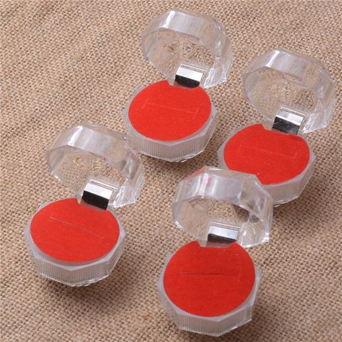 Hộp Đựng Răng Nan H và Nhẫn Tròn - Màu Đen, Trắng, Đỏ - Hộp Trang Sức Acrylic Chất Lượng Cao 4x4cm