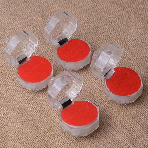 Hộp Đựng Răng Nan H và Nhẫn Tròn - Màu Đen, Trắng, Đỏ - Hộp Trang Sức Acrylic Chất Lượng Cao 4x4cm