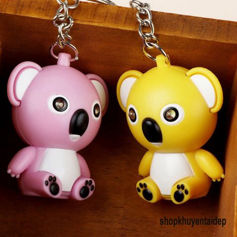Móc Khóa Gấu Koala Phát Sáng Đèn LED Có Âm Thanh - Phụ Kiện Độc Đáo 3 Trong 1, Đèn Pin và Giải Trí Cho Người Yêu Thú Cưng