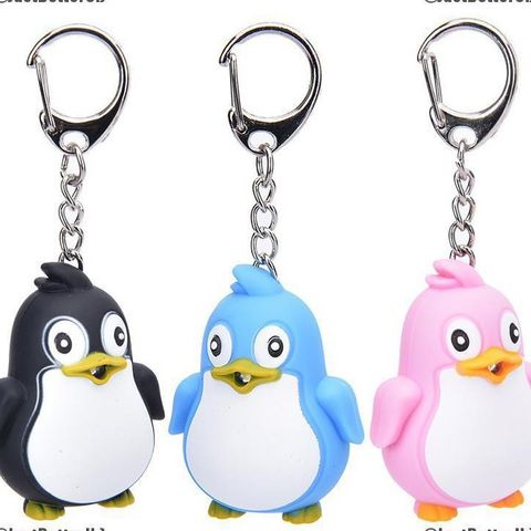 Móc Khóa Chim Cánh Cụt Đèn LED Đáng Yêu - Phát Sáng, Âm Thanh Vui Nhộn, Quà Tặng Dễ Thương cho Người Yêu Thích Động Vật