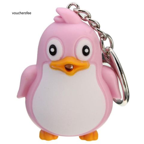 Móc Khóa Chim Cánh Cụt Đèn LED Đáng Yêu - Phát Sáng, Âm Thanh Vui Nhộn, Quà Tặng Dễ Thương cho Người Yêu Thích Động Vật