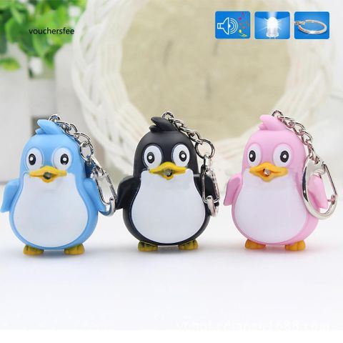 Móc Khóa Chim Cánh Cụt Đèn LED Đáng Yêu - Phát Sáng, Âm Thanh Vui Nhộn, Quà Tặng Dễ Thương cho Người Yêu Thích Động Vật
