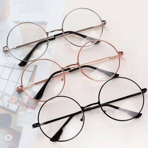 Kính Mát Tròn Nobita Nhái - Gọng Sắt Cứng Cáp, Tròng 0 Độ, Thời Trang Cá Tính Cho Nam Nữ