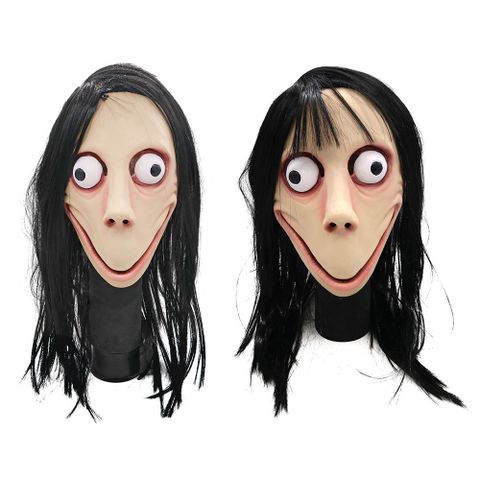 Mặt nạ quái vật Momo Halloween độc đáo - Mặt nạ cao su hề ma quái IT và Valak, trang trí lễ hội, quà tặng thú vị