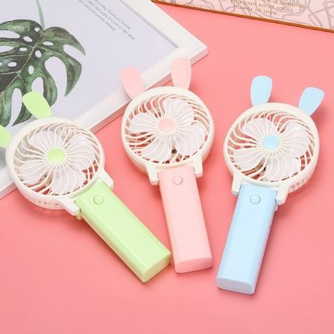 Quạt Cầm Tay Tai Thỏ Mini - Quạt Sạc Pin USB 3 Chế Độ, Đèn Pin LED, Phù Hợp Điểm Bán và Du Lịch, Màu Sắc Ngẫu Nhiên