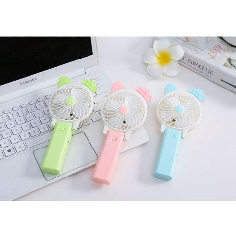 Quạt Cầm Tay Tai Thỏ Mini - Quạt Sạc Pin USB 3 Chế Độ, Đèn Pin LED, Phù Hợp Điểm Bán và Du Lịch, Màu Sắc Ngẫu Nhiên
