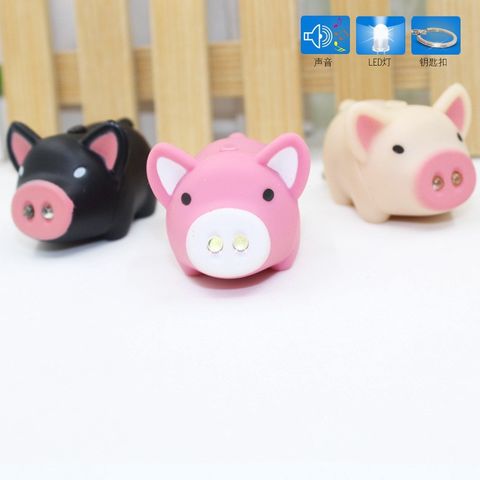 Móc Khóa Hình Con Heo Phát Sáng Đèn LED Có Nhạc - Móc Khóa Dễ Thương 3 Trong 1 Đèn Pin và Giải Trí Cho Fan Thú Cưng