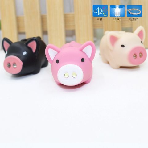 Móc Khóa Hình Con Heo Phát Sáng Đèn LED Có Nhạc - Móc Khóa Dễ Thương 3 Trong 1 Đèn Pin và Giải Trí Cho Fan Thú Cưng