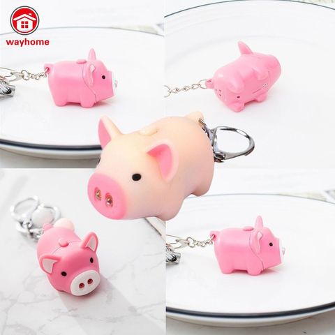 Móc Khóa Hình Con Heo Phát Sáng Đèn LED Có Nhạc - Móc Khóa Dễ Thương 3 Trong 1 Đèn Pin và Giải Trí Cho Fan Thú Cưng