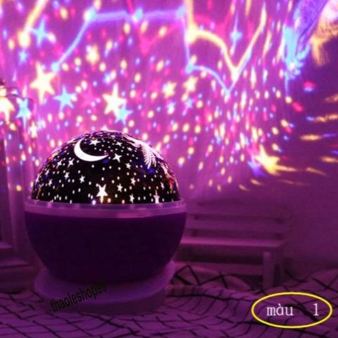 Đèn Chiếu Sao 3D Tự Xoay 360 Star Master Pro - Đèn Ngủ Biến Đổi 7 Màu LED Chiếu Bầu Trời Sao Cho Phòng Ngủ êm dịu