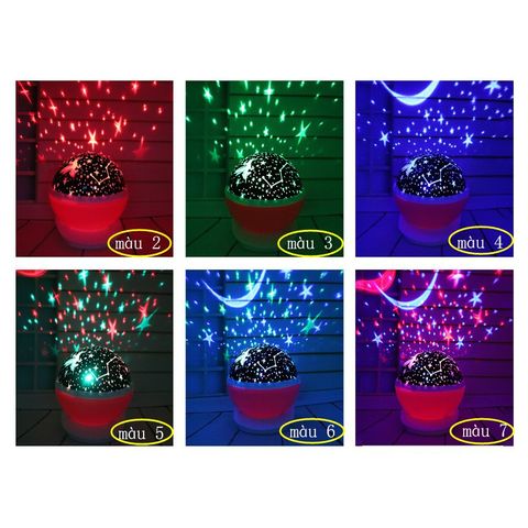Đèn Chiếu Sao 3D Tự Xoay 360 Star Master Pro - Đèn Ngủ Biến Đổi 7 Màu LED Chiếu Bầu Trời Sao Cho Phòng Ngủ êm dịu