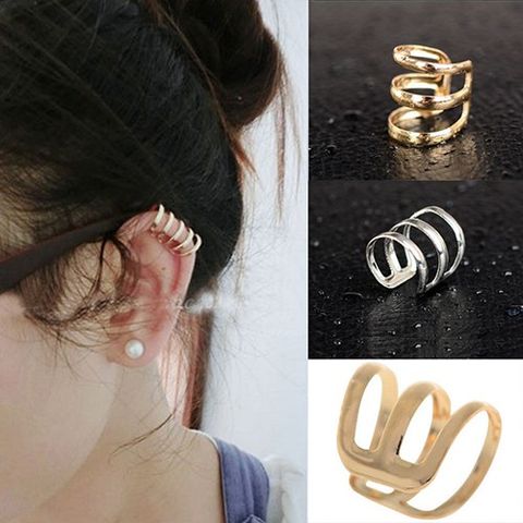 Khuyên Kẹp Vành Tai Kim Loại Hợp Kim Thời Trang Nữ - Trang Sức Không Xuyên, Thiết Kế Thanh Lịch Cho Dịp Tiệc và Hằng Ngày