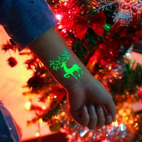 Hình Xăm Dán Tạm Thời Phát Sáng 21x15cm Phong Cách Giáng Sinh Noel - Tattoo Dễ Dàng Thay Đổi, Quà Tặng Ý Nghĩa