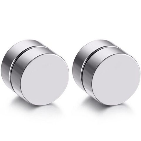 Khuyên Tai Nam Châm Thép Không Gỉ 8mm Dày - Trang Sức Thời Trang Cho Nam - Phong Cách Hipster, Dễ Dàng Đeo
