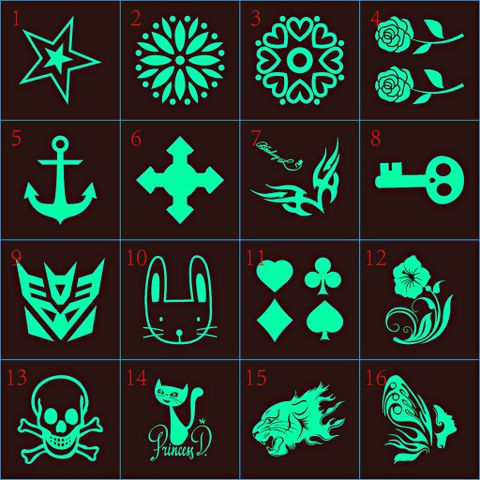 Hình Xăm Dán Phát Sáng Tạm Thời 4x4CM - Hình Xăm Tattoo Độc Đáo, Thời Trang, Quà Tặng Sáng Tạo cho Fans Amante