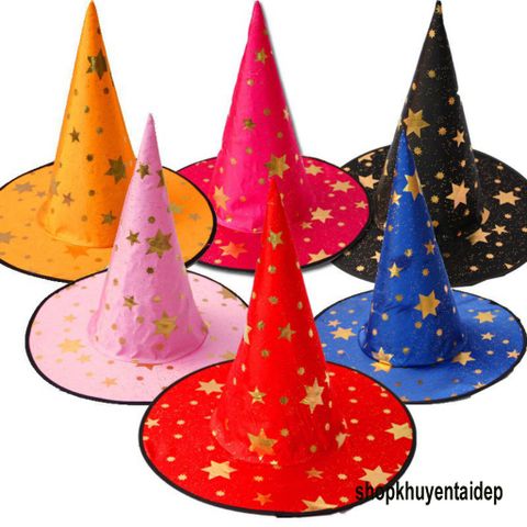 Mũ Phù Thủy Hóa Trang Halloween - Mẫu Gấp Gọn Đáng Yêu Cho Bé - Phụ Kiện Giáng Sinh Thú Vị