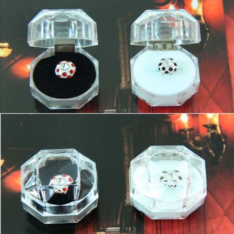 Hộp Chứa Nhẫn Hình Bát Giác Trong Suốt - Phụ Kiện Thời Trang Sang Trọng, Chất Liệu Acrylic, Kích Thước 4x4x4 cm
