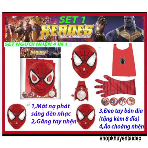 Bộ Trang Phục Người Nhện Spiderman Cho Bé - Set Hóa Trang Siêu Anh Hùng Dành Cho Bé Trai và Bé Gái Dịp Halloween