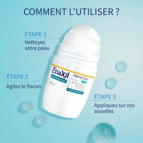 Lăn Khử Mùi Etiaxil 48H Roll-on 50ml - Khô Thoáng, Ngăn Mùi Cơ Thể, Dễ Dàng Sử Dụng, Xuất Xứ Pháp