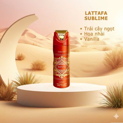 Xịt Thơm Body Lattafa 200ml - Shahd, Oud For Glory, Sublime - Hương Trung Đông Sang Trọng, Khử Mùi Suốt Ngày