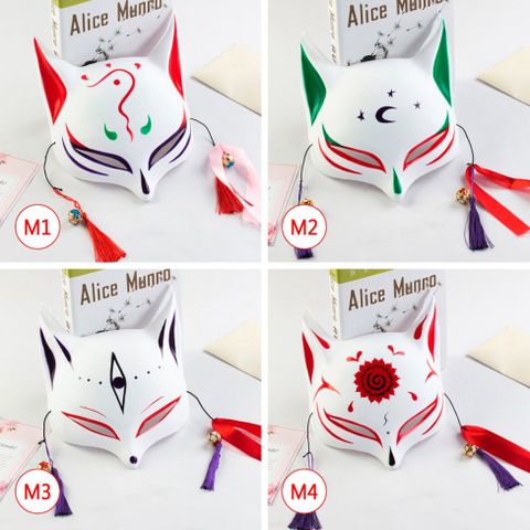 Mặt Nạ Cosplay Cáo Kitsune - 8 Mẫu Khác Nhau, Chất Liệu Nhựa Dẻo, Thích Hợp Cho Anime và Các Sự Kiện Hóa Trang