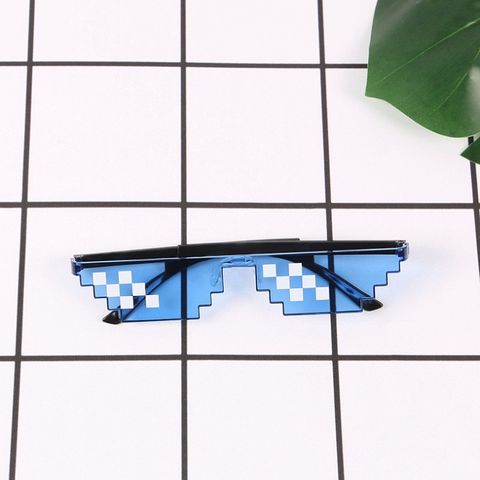 Kính Mát Thug Life Phong Cách Mosaic Đen UV400 - Kính Râm Cá Tính Cho Nam, Món Quà Hoạt Hình Thú Vị