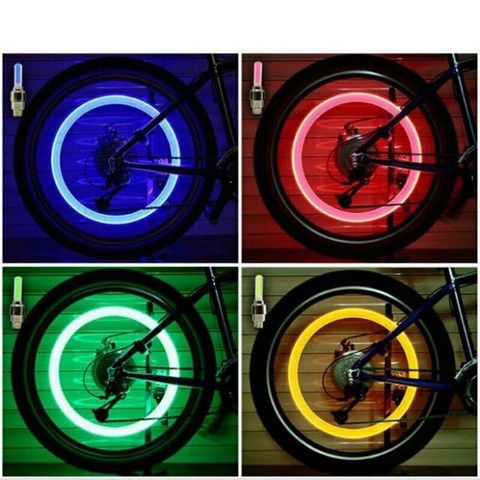 Bộ 2 Đèn LED Gắn Van Xe Máy, Ô Tô, Xe Đạp - Đèn Phát Sáng Nhiều Màu Sắc, An Toàn Khi Lái Xe và Thời Trang độc đáo