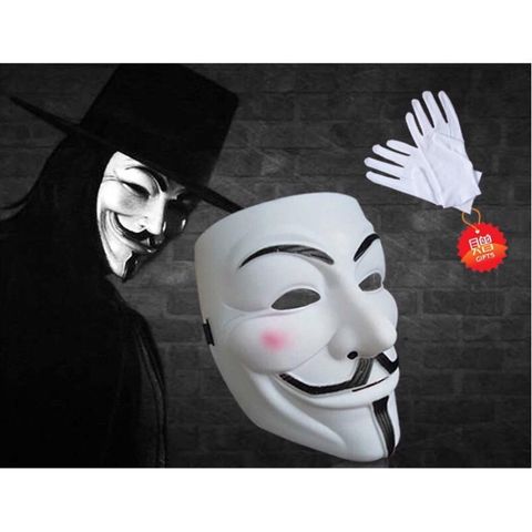 Mặt Nạ Hacker Anonymous Trắng Cơ Bản - Mặt Nạ Cosplay Độc Đáo Cho Fan Hâm Mộ Văn Hóa Thời Trang Halloween