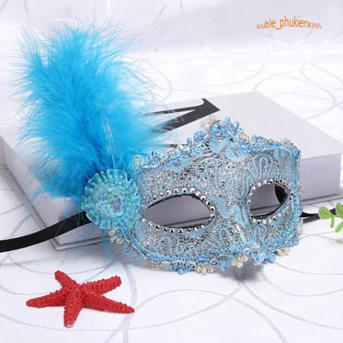 Mặt Nạ Nửa Mặt Dạ Hội Sang Trọng - Mặt Nạ Lông Vũ Nhiều Màu Cho Halloween & Tiệc Tùng - Đạo Cụ Cosplay Độc Đáo