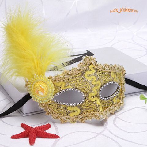 Mặt Nạ Nửa Mặt Dạ Hội Sang Trọng - Mặt Nạ Lông Vũ Nhiều Màu Cho Halloween & Tiệc Tùng - Đạo Cụ Cosplay Độc Đáo