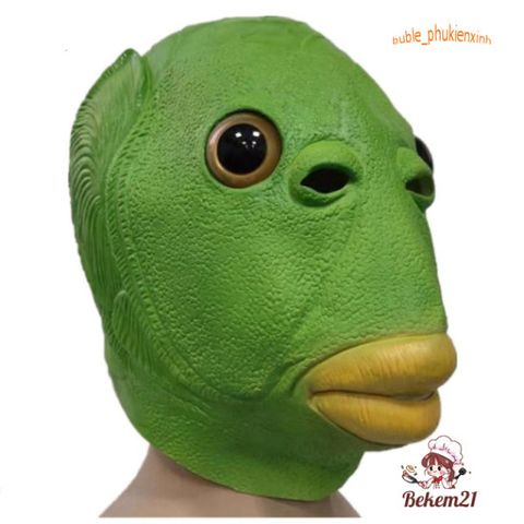 Mặt Nạ Halloween Hình Đầu Cá Màu Xanh Dương Tweehuj - Đồ Trang Trí Tiệc Ấn Tượng và Hài Hước cho Người Lớn và Trẻ Em