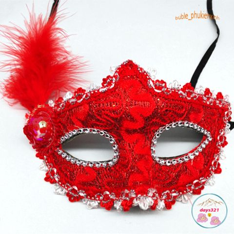 Mặt Nạ Hóa Trang Halloween Đính Lông Vũ Sang Trọng Cho Nữ - Phụ Kiện Tiệc Tùng Quyến Rũ và Bí Ẩn