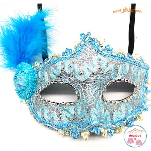 Mặt Nạ Hóa Trang Halloween Đính Lông Vũ Sang Trọng Cho Nữ - Phụ Kiện Tiệc Tùng Quyến Rũ và Bí Ẩn