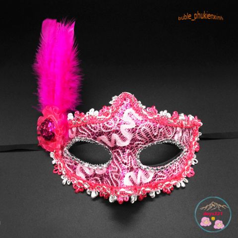 Mặt Nạ Hóa Trang Halloween Đính Lông Vũ Sang Trọng Cho Nữ - Phụ Kiện Tiệc Tùng Quyến Rũ và Bí Ẩn