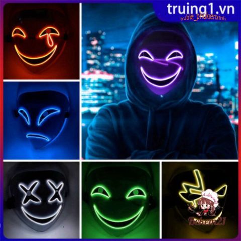 Mặt Nạ LED Neon Chú Hề HACKER Phát Sáng - Đồ Trang Trí Halloween, Tiệc Hóa Trang và Lễ Hội Thời Trang