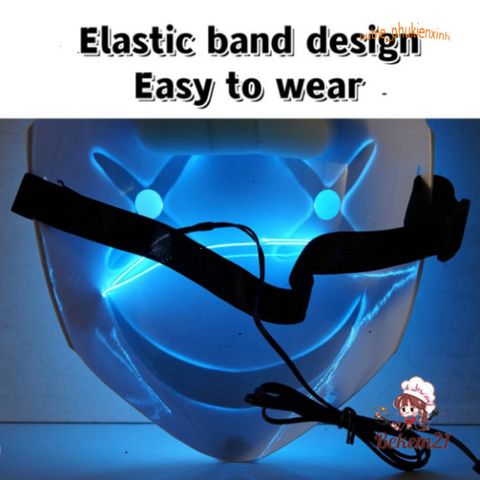 Mặt Nạ LED Neon Chú Hề HACKER Phát Sáng - Đồ Trang Trí Halloween, Tiệc Hóa Trang và Lễ Hội Thời Trang