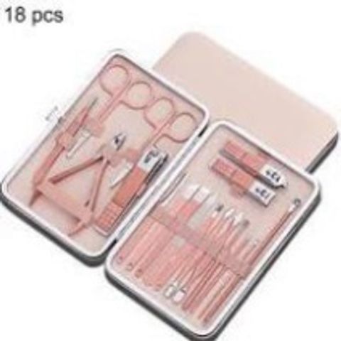 Bộ bấm móng tay hồng 18 chi tiết - Dụng cụ chăm sóc cá nhân nhỏ gọn, tiện lợi, sắc bén và an toàn cho móng tay khỏe đẹp