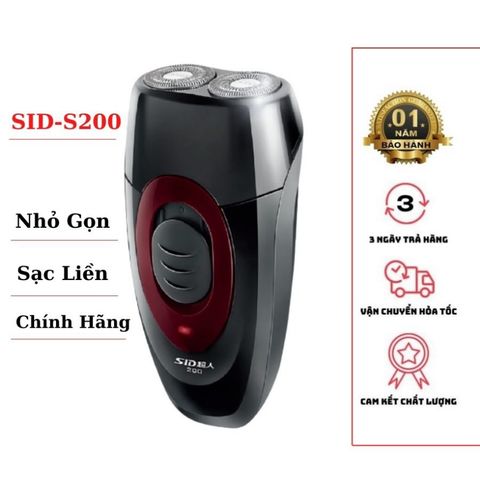 Máy Cạo Râu SID-S200 Thông Minh - Cạo Siêu Nhanh, Lưỡi Kép 4D, Chống Kẹt, Sạc 4Giờ, Bảo Hành 12 Tháng