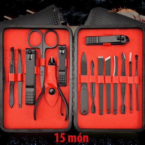 Bộ Dụng Cụ Cắt và Bấm Móng Tay Titan Không Gỉ - Hộp Da Sang Trọng Cầm Tay - Quà Tặng Thích Hợp Cho Phái Đẹp