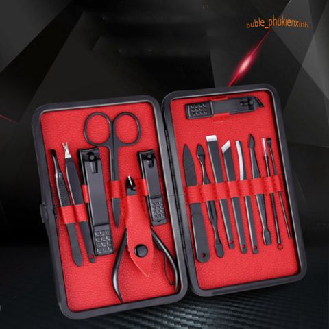 Bộ Dụng Cụ Cắt và Bấm Móng Tay Titan Không Gỉ - Hộp Da Sang Trọng Cầm Tay - Quà Tặng Thích Hợp Cho Phái Đẹp