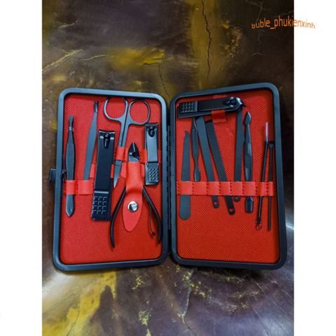 Bộ Dụng Cụ Cắt và Bấm Móng Tay Titan Không Gỉ - Hộp Da Sang Trọng Cầm Tay - Quà Tặng Thích Hợp Cho Phái Đẹp