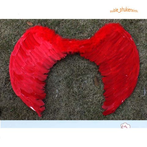 Cánh Thiên Thần Đỏ Phát Sáng - Bộ Phụ Kiện Hóa Trang Halloween Cho Bé Gái Với Băng Đô và Đũa Phép, Độc Đáo và Thú Vị