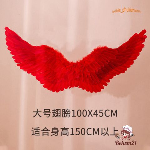 Cánh Thiên Thần Đỏ Phát Sáng - Bộ Phụ Kiện Hóa Trang Halloween Cho Bé Gái Với Băng Đô và Đũa Phép, Độc Đáo và Thú Vị